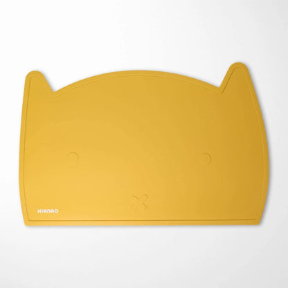 Sand Yellow cat silicone placemat with charming cat-inspired design and waterproof surface for easy cleanup